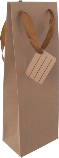 Bolsa de papel de regalo para vino Nature 12 × 8,5 × 36 cm