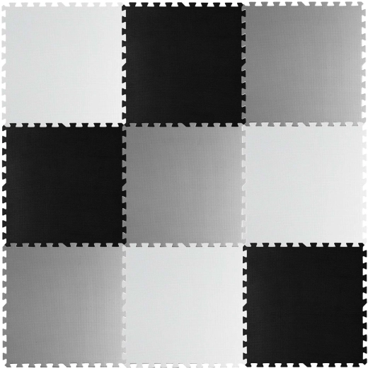 Alfombra de espuma tipo puzzle ajedrez RICOKIDS 180 × 180 cm, 9 piezas