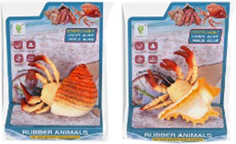 Cangrejo de goma con concha 10 cm