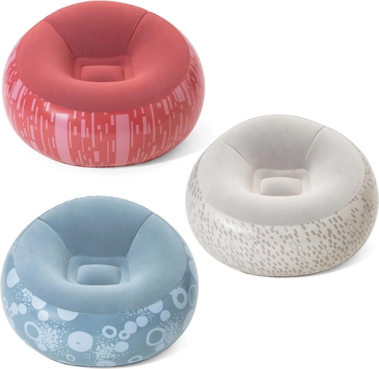 Sillón puff inflable Bestway, azul, 112 × 112 × 66 cm