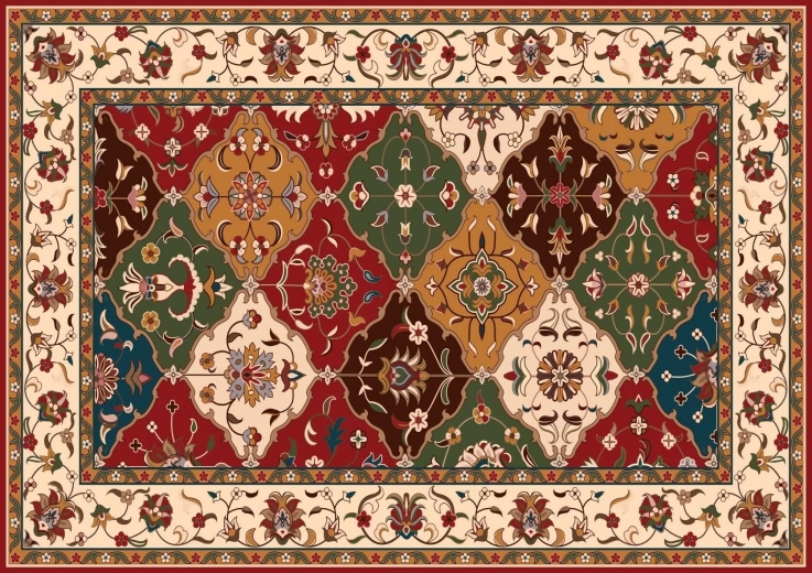 Puzzle Flores anatolias sobre alfombra 1000 piezas