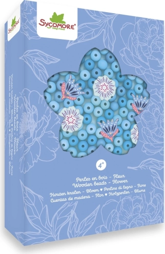 Cuentas de madera xs flor