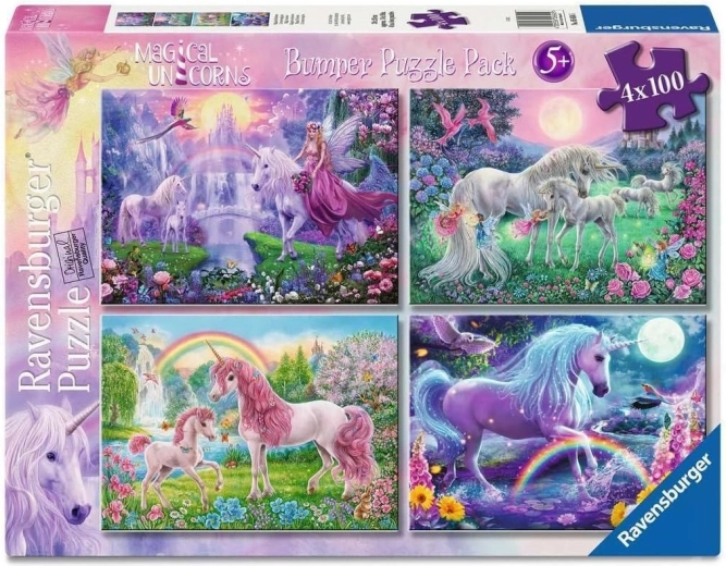 Ravensburger puzzle unicornios mágicos 4x100 piezas