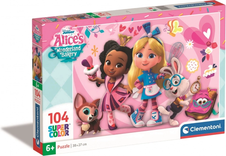 Puzzle La panadería de Alicia en el país de las maravillas 104 piezas CLEMENTONI