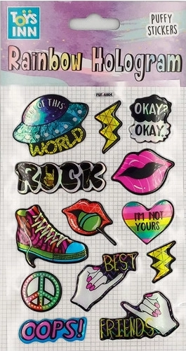 Pegatinas holográficas Rainbow ROCK – set arcoíris de colores