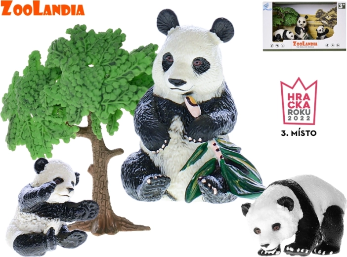 Zoolandia panda con crías y accesorios