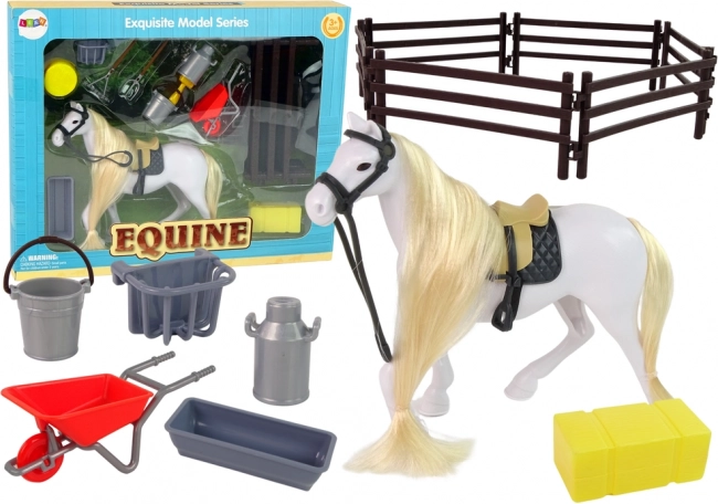 Figura de caballo con crin para peinar y accesorios