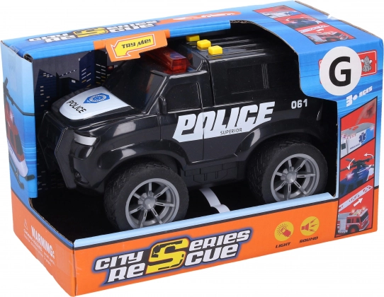 Coche de policía con efectos de luz y sonido 18 cm