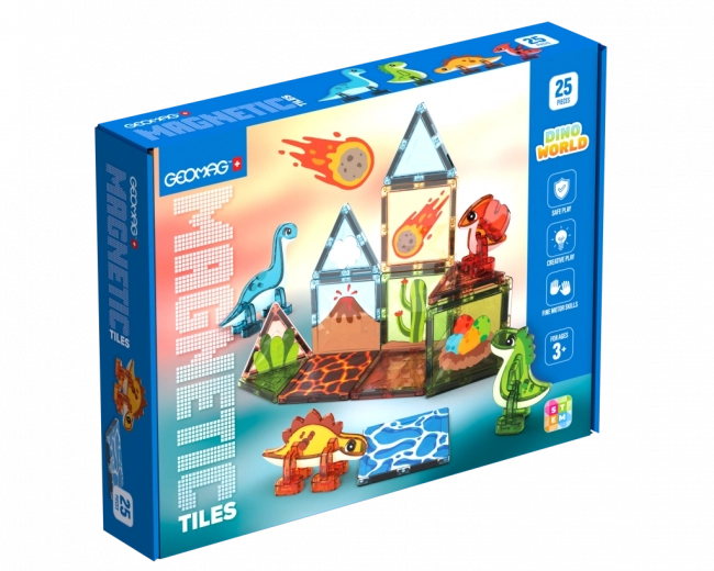 Geomag Magnetic Tiles Dino, construcción magnética para niños