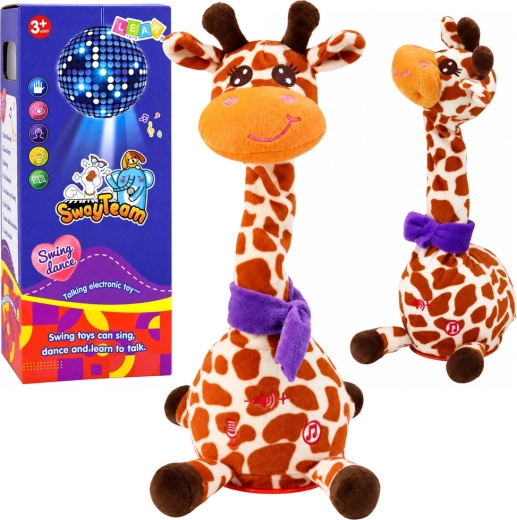 Jirafa de peluche interactiva que baila, canta y repite sonidos, 30 cm