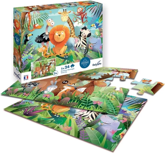 Puzzle Sentosphere sabana salvaje (2× 24 piezas)