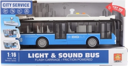 Autobús urbano azul con luces y sonidos