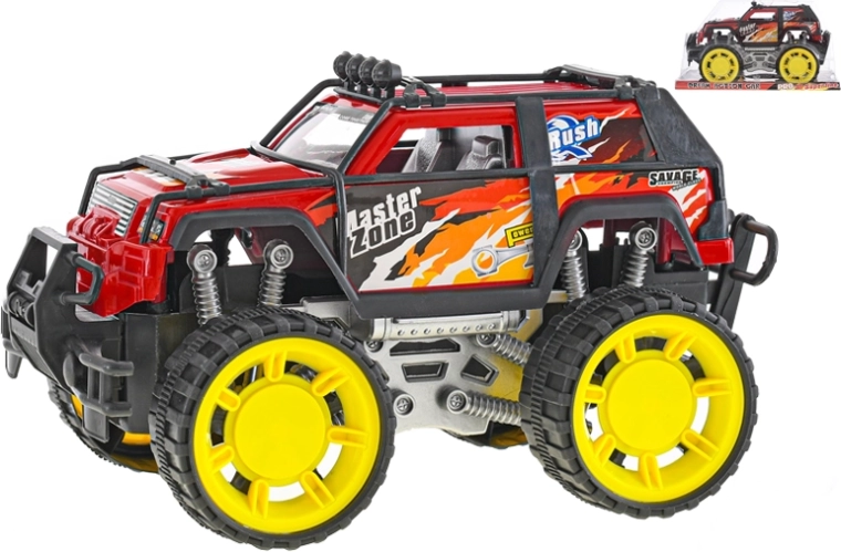Coche todoterreno de fricción 26 cm – off-road rojo con ruedas grandes