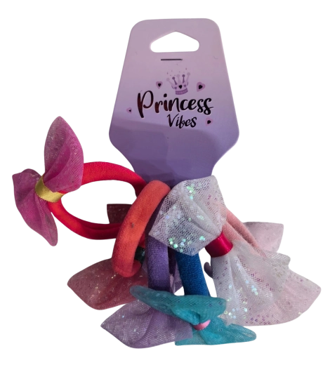 PINK set de gomas para el pelo con lazo de tul, 6 uds.