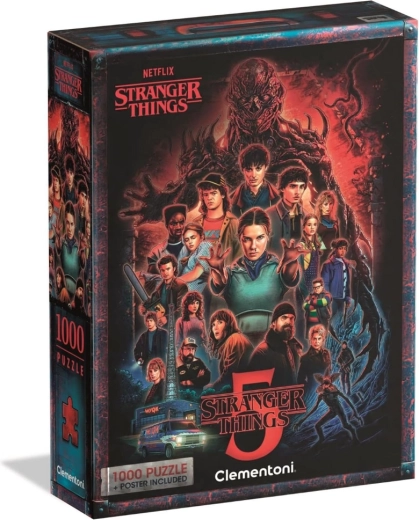 Puzzle de 1000 piezas Stranger Things 5 con póster Clementoni