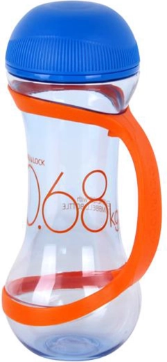 Botella deportiva con forma de mancuerna 560 ml azul
