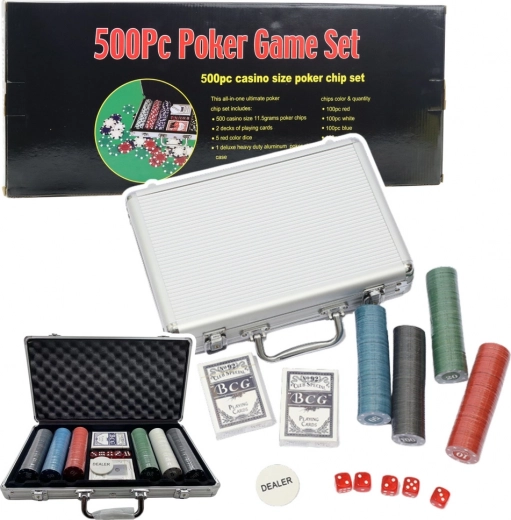 Set de póker profesional de 500 piezas en maletín de aluminio
