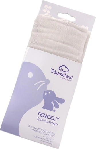 Sábana bajera ajustable Träumeland Tencel uni gris claro