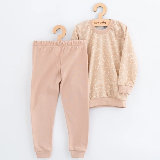 Pijama infantil de algodón NEW BABY beige con dino