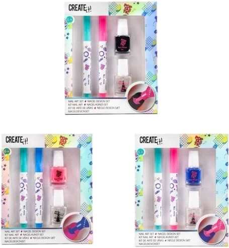 Create It! set de esmaltes y rotuladores nail art para uñas