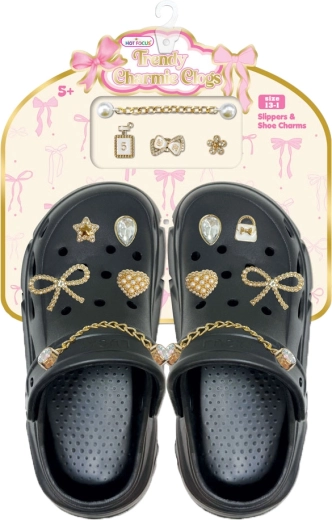 Sandalias infantiles DELUX negras con accesorios, talla 33–34 (220 mm)