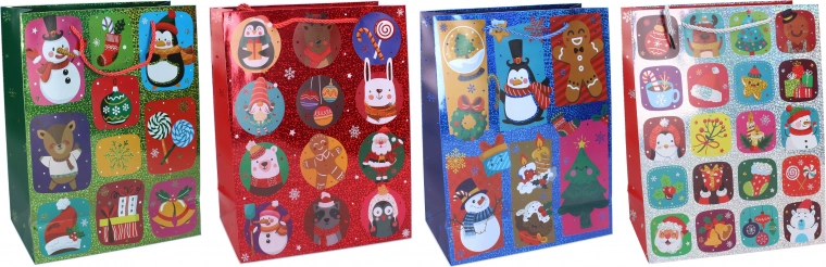 Bolsa de regalo S 18 × 23 × 8 cm – motivo navideño