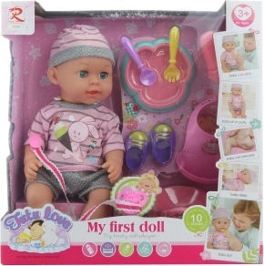 Muñeco bebé que hace pis 32 cm con sonidos y accesorios