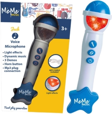 Micrófono infantil Meme con efectos de luz y sonido azul