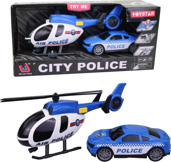 Helicóptero con coche de policía