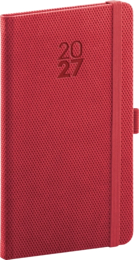 Agenda de bolsillo Notique Diamante 2027 roja 9 × 15,5 cm