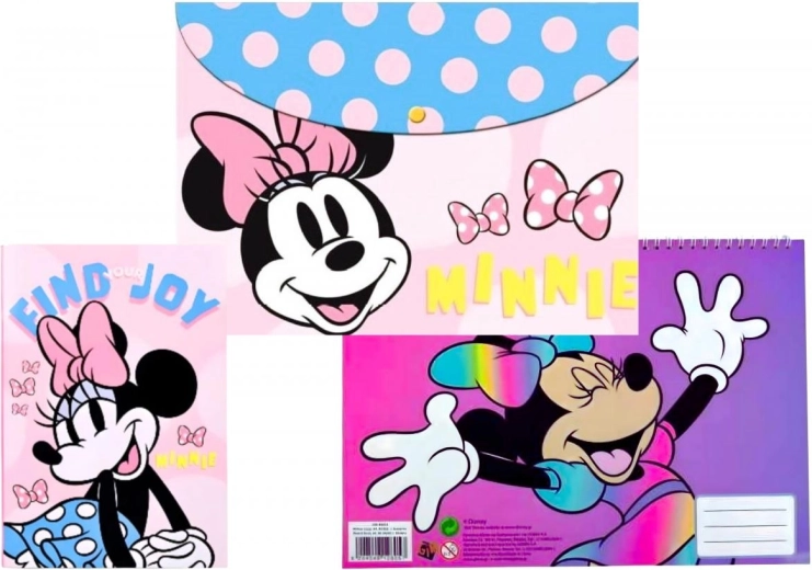 Set de cuaderno, bloc con pegatinas y carpeta Disney Minnie