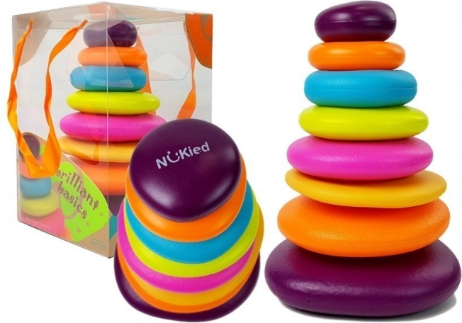 Pirámide de colores con anillos para niños