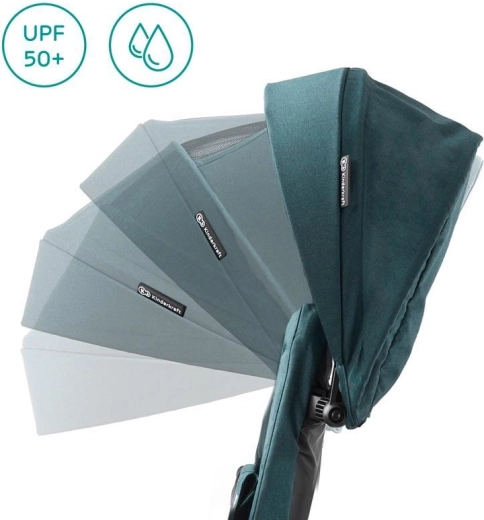 Capota con UPF 50+ y acabado impermeable
