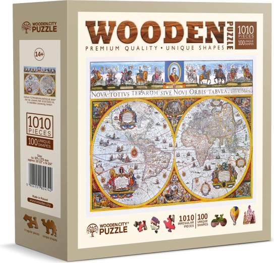 Puzzle de madera Mapa antiguo Nova Terrarum 1010 piezas WOODEN CITY