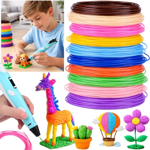 Juego de filamentos PCL para bolígrafo 3D, 10 colores, 50 m