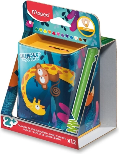 Lápices de colores Maped Infinity Kidy Jumbo Jungle Fever 12 uds