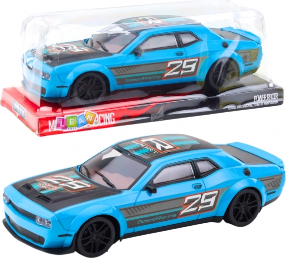 Coche deportivo azul con tracción trasera