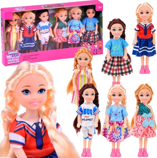 Mini muñecas para casa de muñecas – set de 6 uds., 14 cm