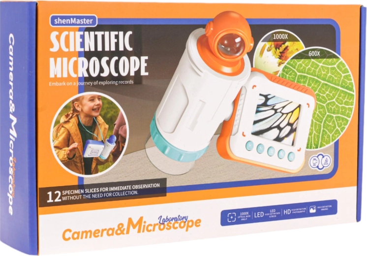 Telescopio con cámara y microscopio para niños