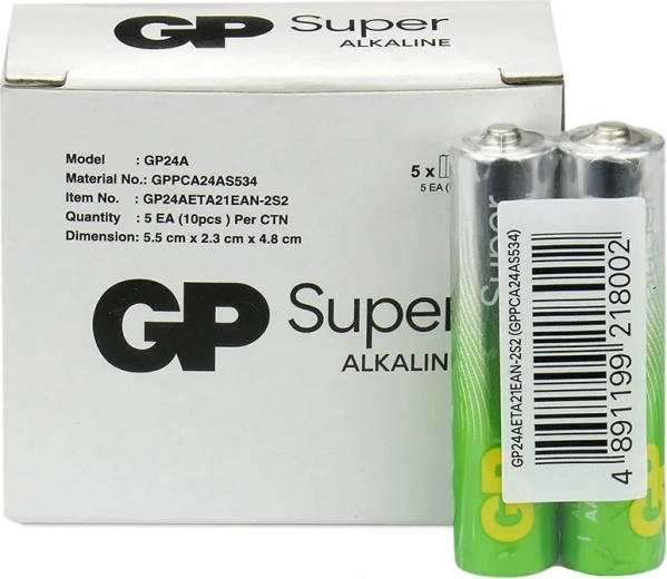 Pilas alcalinas LR03/AAA GP Super 10 uds G-TECH