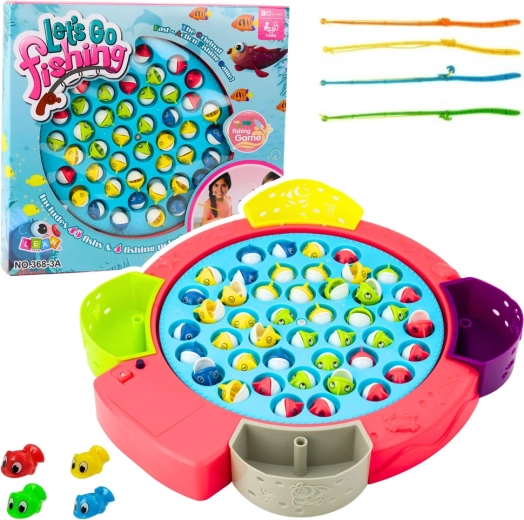 Juego interactivo de pesca de pececitos rosa