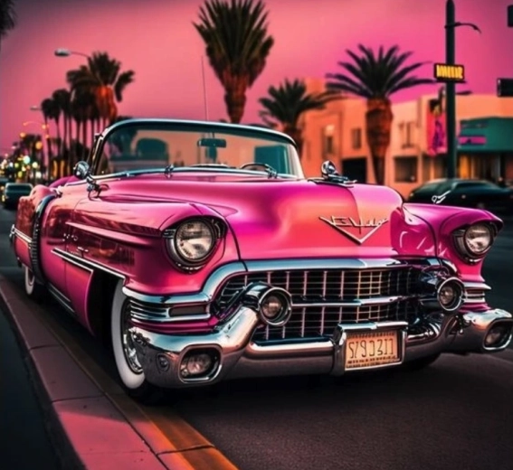 Pintura de diamantes Cadillac en Los Ángeles 30 × 40 cm