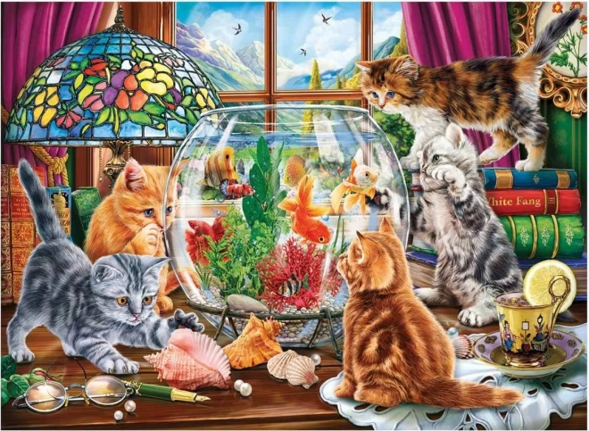 Puzzle Gatitos y acuario 1000 piezas