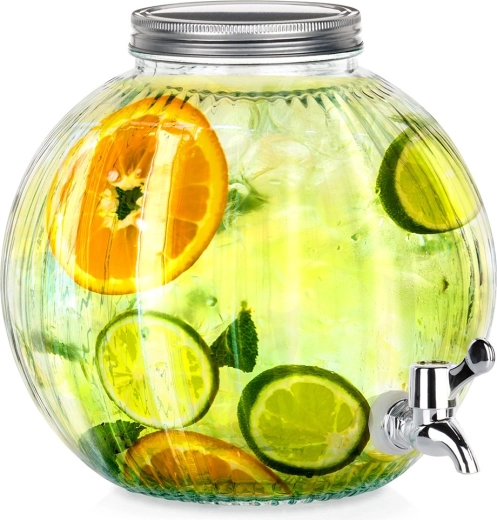 Dispensador de bebidas de vidrio con grifo 5,5 l
