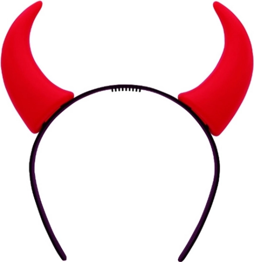 Diadema con cuernos de diablo rojos
