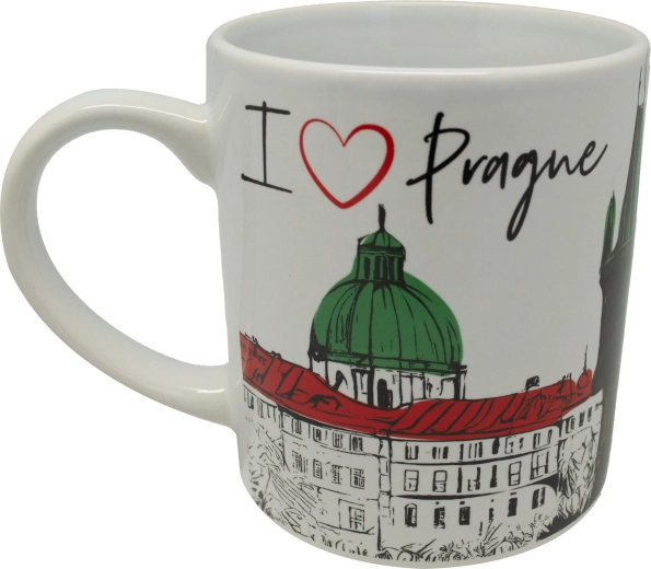 Taza de cerámica blanca con impresión 250 ml – Top Praga