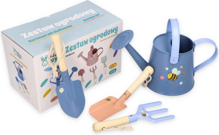 Adam Toys set de herramientas de jardinería azul