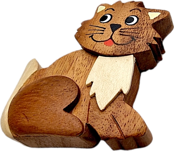 Imán de madera – gato (fabricación artesanal con maderas naturales)