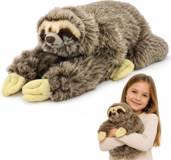 Peluche de perezoso realista con cierres de velcro en las patas 34 cm - 1 pieza