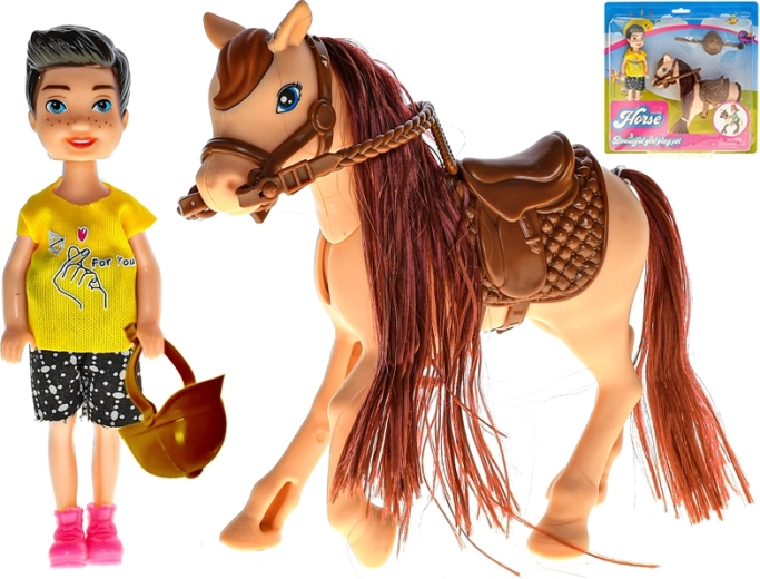 Muñeco con caballo – set de equitación para niños